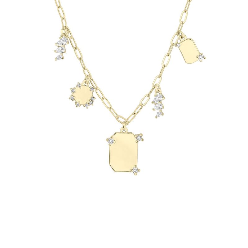 Electric Picks 14k Plated Cz Cosmo Charm Necklace 36$